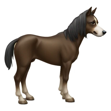 Dog standing on top of a horse sticker