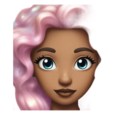 tan mermaid, magical, pink lips, iridescent, mystical, shiny, holographic, highlights, scales  sticker