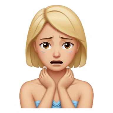 Arms crossing over women’s neck while crying  sticker