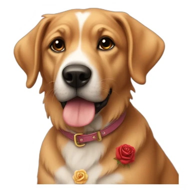 dog,love,rose sticker