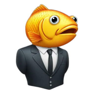 Fish wearing suit  sticker