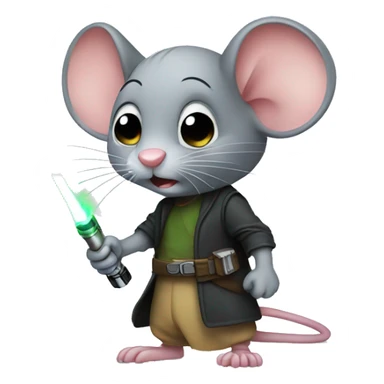 Mouse with lasersaber sticker