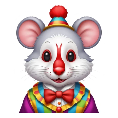 A funny rat which is a clown  sticker