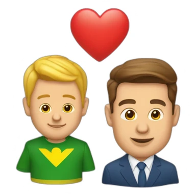 poutine et zelensky avec un coeur sticker