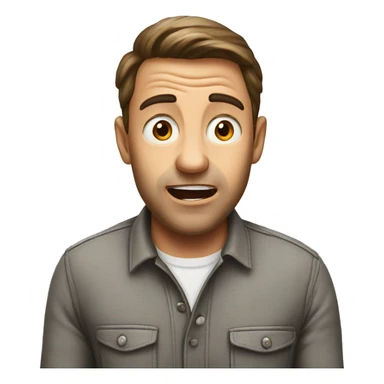 French man have a surprised  sticker