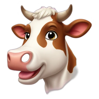 cow flirty hearts sticker