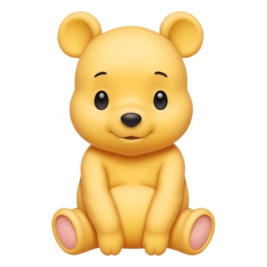 winee the pooh with yellow pastel skin cute and with no body sticker