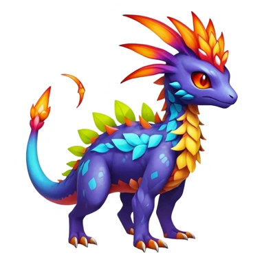 Elemental Exotic Colorful Fantasy Pokémon-Fakémon-hybrid-creature (full body) sticker