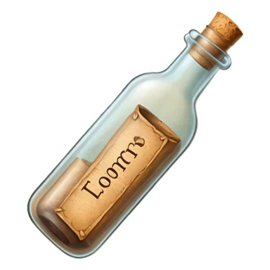 Message letter in Bottle sticker