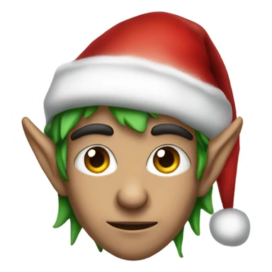 rogue male elf fantasy wearing santa hat sticker
