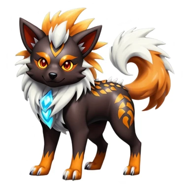 Shiny Gothic Exotic Punk’ish Cool Colorful Epic Futuristic Houndoom-Arcanine-Zorua-Torracat-Pokémon-Fakémon-hybrid-creature sticker