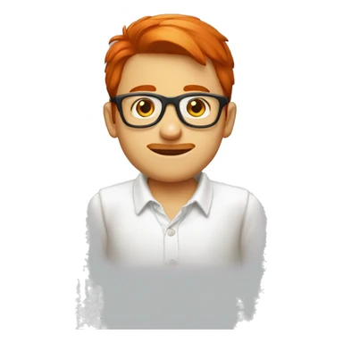 Garçon roux avec des lunettes rouges  sticker