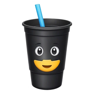 black plastic cup sticker