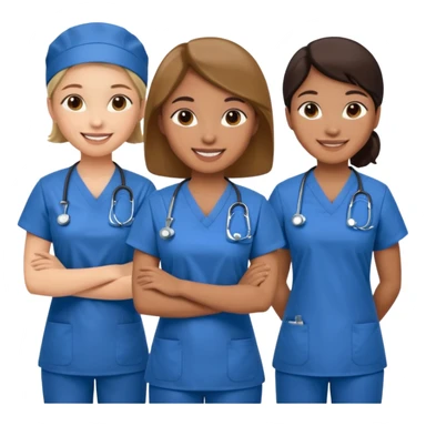 ahora una imagen de grupo de enfermeras/os+ sticker