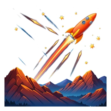 A dramatic, fiery meteor shower streaking across the night sky, with shooting stars blazing their trails sticker