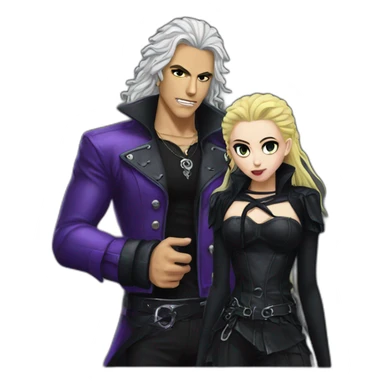 Dio Brando with goth girl sticker