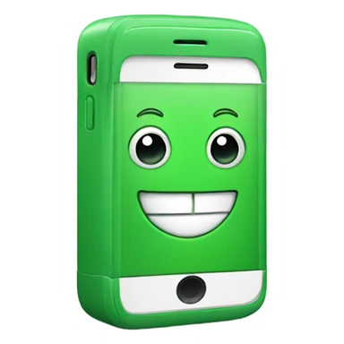 Green smartphone happy sticker