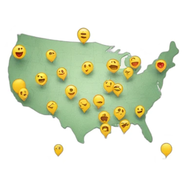 map with pins sticker