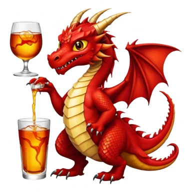 red dragon holding a drink sticker