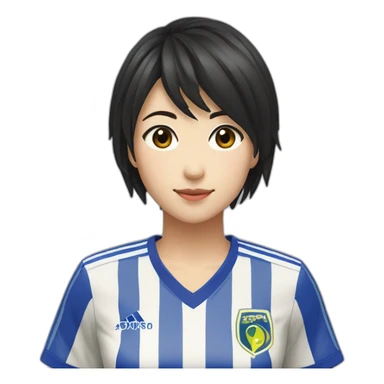 Ayame Kato（female・Short Hair・Black Hair・Soccer Player） sticker