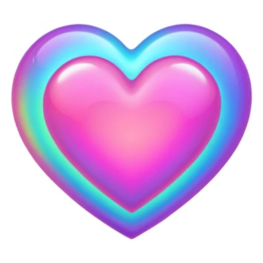 heart with holographic effect sticker