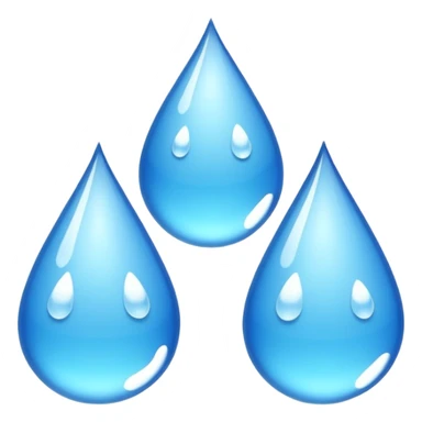 three equally sized droplets stacked on top of each other with two other droplets going outward from the middle droplet sticker