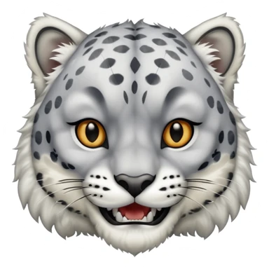 Snow leopard with teeth  sticker