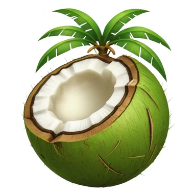 Green coconut emoji sticker