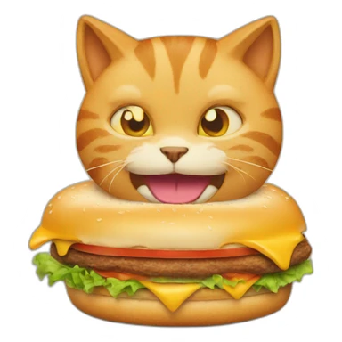cat eat burger sticker