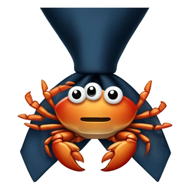 Crab with a business tie sticker