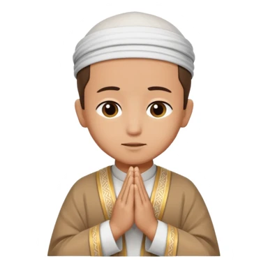 Make a person praying in Islam religion make it face 90° to the left sticker
