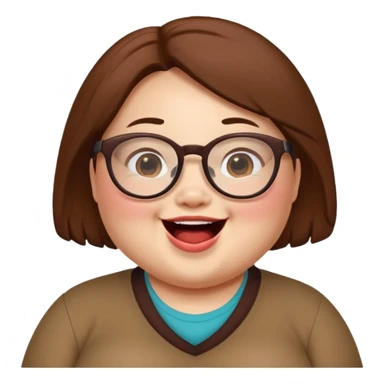 Chubby Laughing Mei mei wearing glasses from turning red sticker