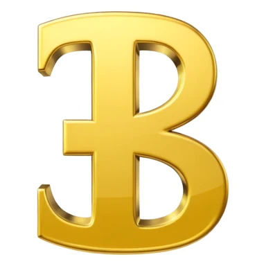 Symbole de currency en or en forme de lettre F précise, seul, 3D, brillant, style emoji simple et lisible sur fond uni. sticker