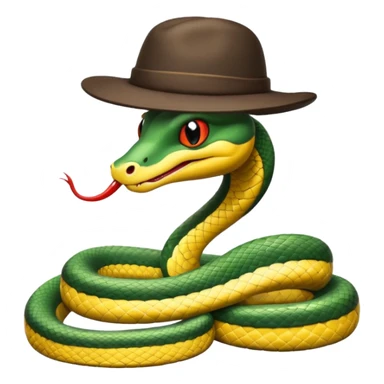 Snake with hat sticker