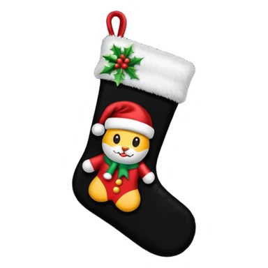 black noel christmas sticker