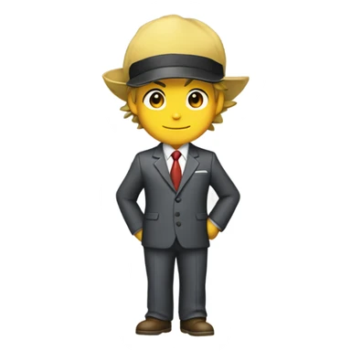 Ash from Pokemon with a suit sticker