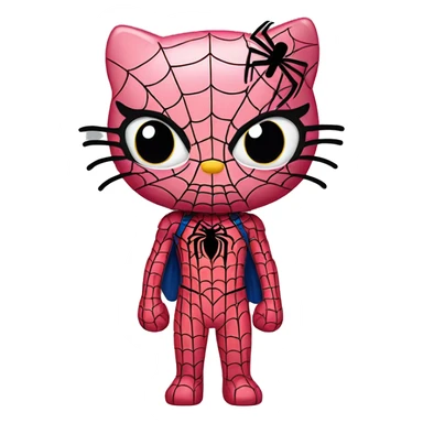 Hello Kitty with Spider-Man sticker