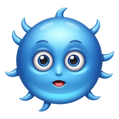 cute blue virus with big eyes sticker