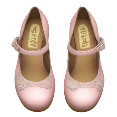 vintage rococo pale pink mary jane shoes sticker