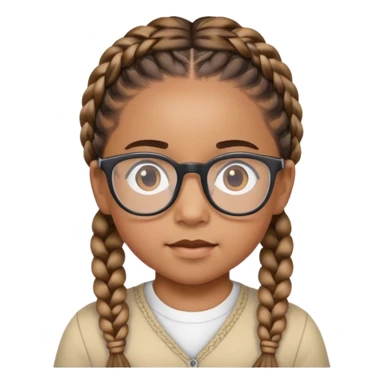 A mixed-race child with braids and glasses sticker
