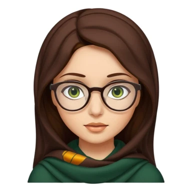 A hijab brunnet girl with glasses and a girl with dark amber waivy hair and green eyes  sticker