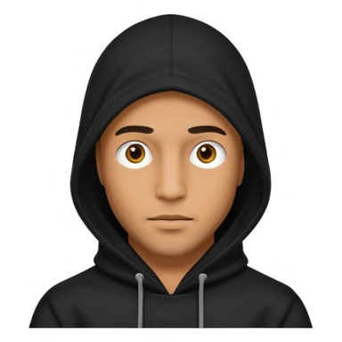 Man with a black full face hood sticker