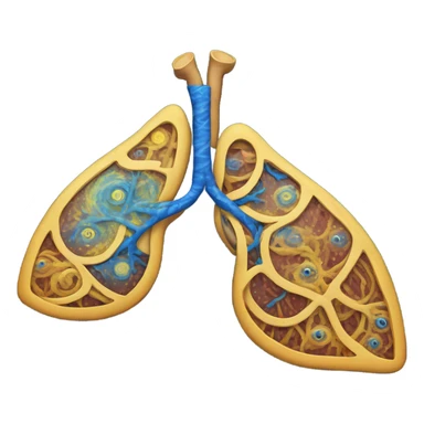 Lungs with Van Gogh starry night  sticker