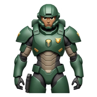 Cinematic Realistic StarCraft Terran Marine Portrait, captured in a dynamic, battle-ready stance, with every muscle defined beneath intricately detailed tactical armor in consistent dark green and grey. His steely eyes and resolute posture, rendered with dynamic, high-contrast lighting, exude raw power and relentless focus, high shine, evoking the epic spirit of a Terran Marine in combat. sticker