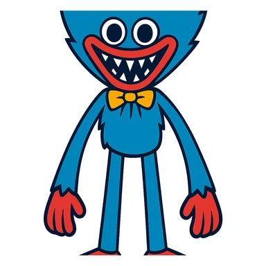 Huggy Wuggy character in vibrant toon style sticker