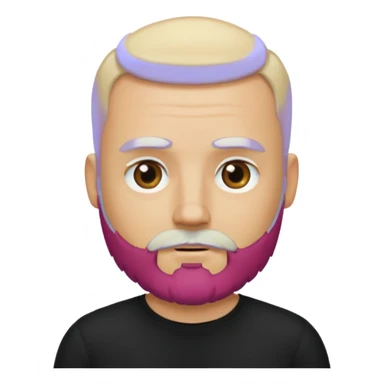 Bearded bald blonde man black shirt sticker