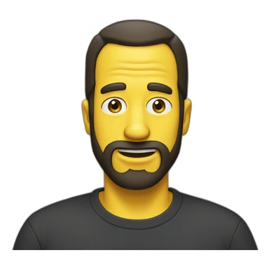 yellow simpsons guy beard dark straight hair sticker