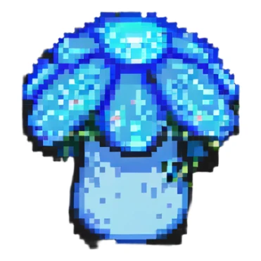 glowing mushroom with sparkles pixel art sticker
