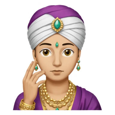 A Sultan shushing while his eyes are white sticker