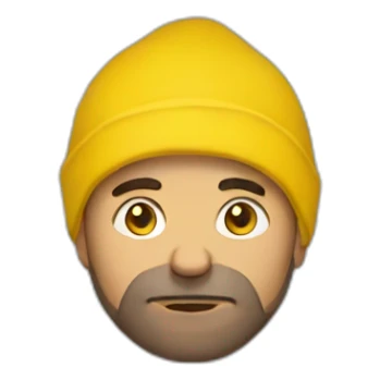 Armenian men  with yellow hoodie with sleepy face sticker